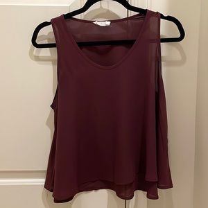 Lush Maroon Cropped Thick Strap Flowy Top